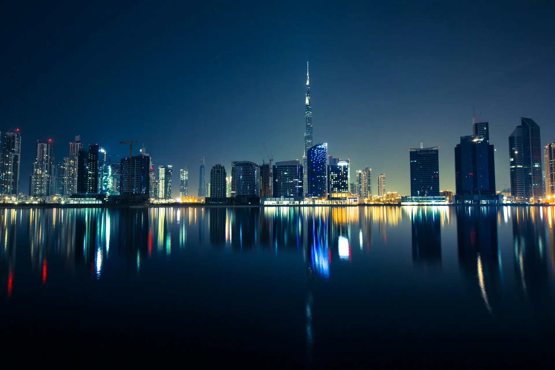 Dubai city skyline at dusk